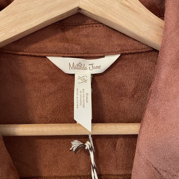 NWT Matilda Jane Girl's Faux Suede Moto Jacket Size 16 Tween - Picture 6 of 9